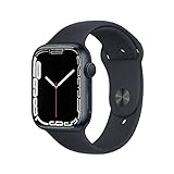 Apple Watch Series 7 (GPS, 45mm) Smartwatch - Aluminiumgehäuse Mitternacht, Sportarmband Mitternacht - Regular. Fitnesstracker, Blutsauerstoff und EKGApps, Always-On Retina Display, Wasserschutz
