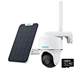 Reolink 2K 4MP PTZ 3G/4G LTE Überwachungskamera Aussen Akku mit SIM-Kartenslot+32GB microSD Karte, 355°/140° Schwenkbar, Solar Kamera Outdoor mit Bewegungsmelder, IR-Nachtsicht, Go PT Plus+Solarpanel