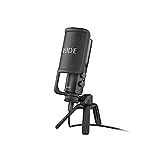 RØDE NT-USB vielseitiges USB-Kondensatormikrofon mit Studioqualität, Popfilter und Stativ für Streaming, Gaming, Podcasting, Musikproduktion, Gesangs- und Instrumentenaufnahmen (schwarz)