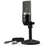 FIFINE USB Mikrofon PC, Microphone für Computer (MacOS und Windows) PS4 PS5, Studio Mikrofon Optimiert für Aufnahme, Streaming, Podcast, YouTube, Skype